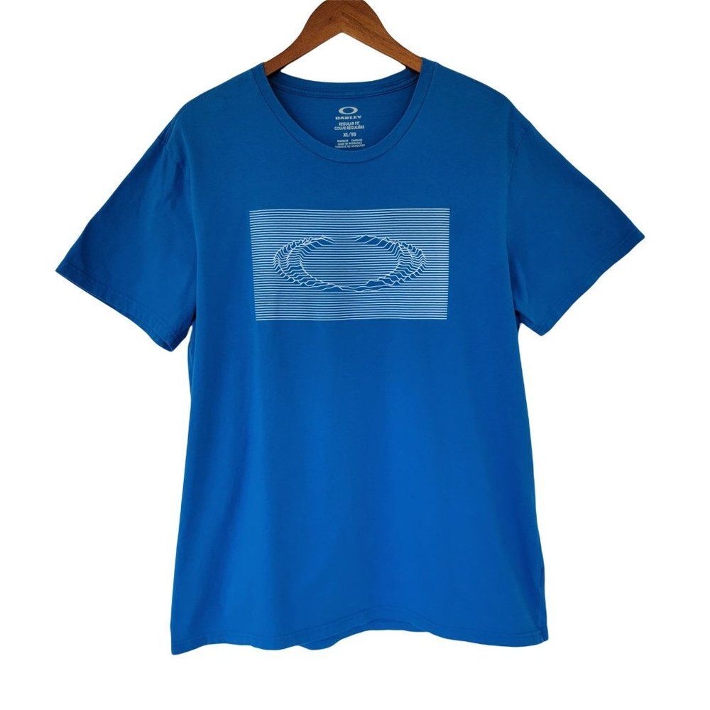 Oakley Classic Graphic T-Shirt  Mens Size XL Turquoise White